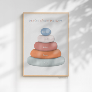die fünf säulen des islam einzelposter