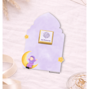 Eid Mubarak Karte mit Schokolade - flieder